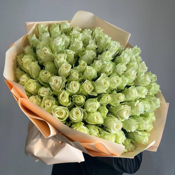 ХИТ моно букет 101 белая роза