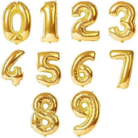 Шар - цифра фольгированный золото